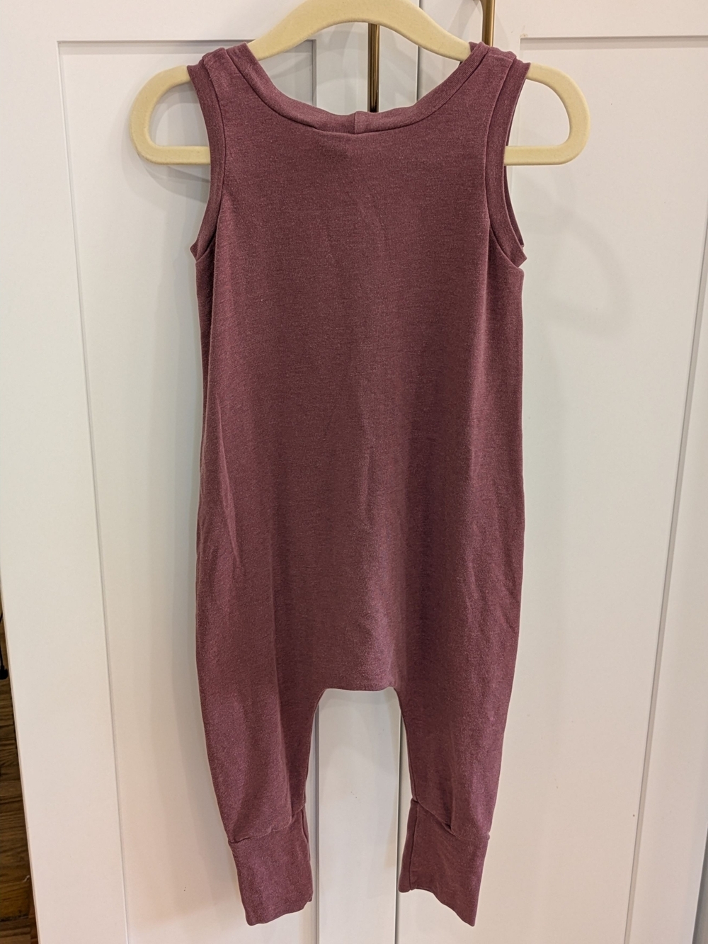 Sleeveless Mauve Baby Romper - Picture 2 of 3